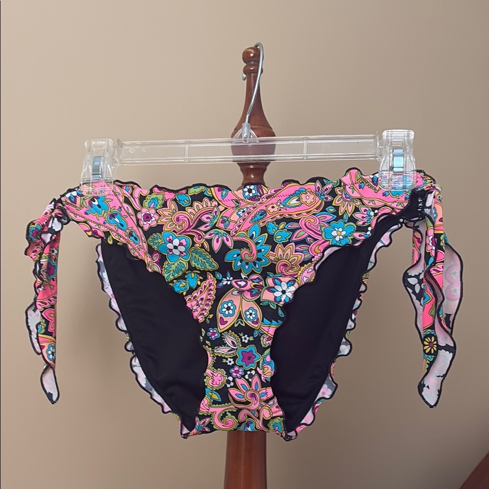 Victoria's Secret Vibrant Multicolors Tie-Side Bikini Bottom, Size Large